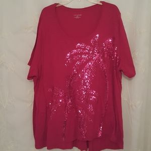 Catherines Pink Sequin Tee Shirt